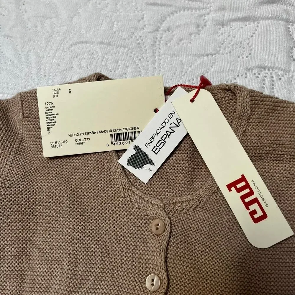 NWT Condor Cardigan Sweater Knit Cotton Size 6